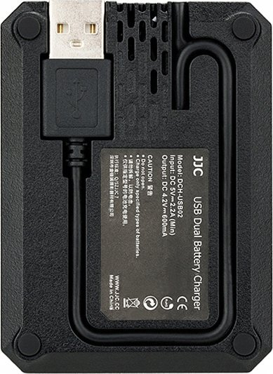 Karikues USB me dy vende për bateri JJC DCH NB13L, për Canon NB 13L, i zi