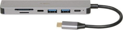 Docking station iBOX IUH3SL4K, 4K HDMI, Power Delivery 100W, gri