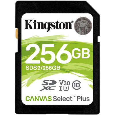 Kartë memorie Kingston Canvas Select Plus, 256GB SDXC, 100MB/s, UHS-I U3 V30