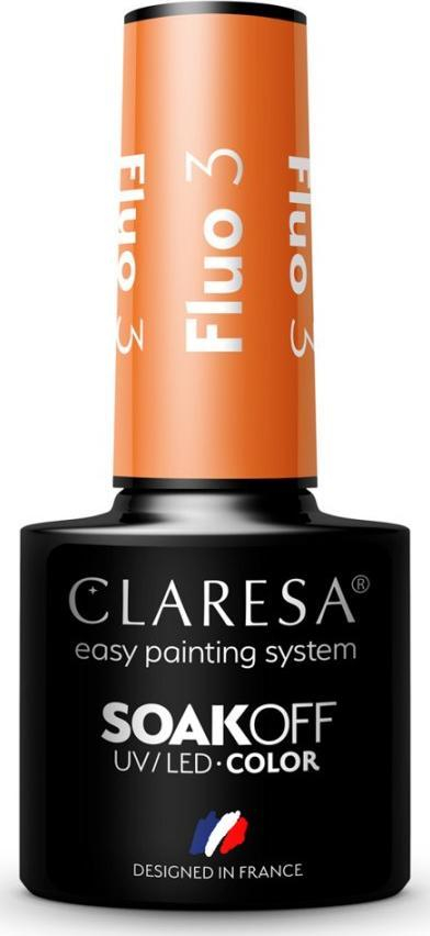 Llakk xhel për thonj Claresa SoakOff UV/LED Color Fluo Shade 3, 5g, rozë fluo