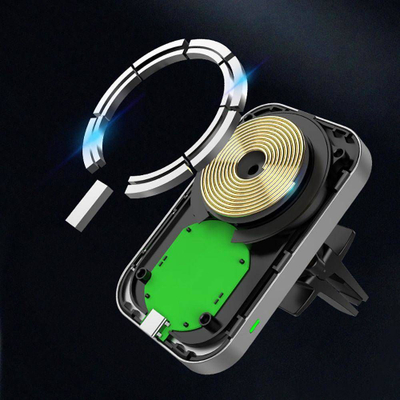 Mbajtëse magnetike makine Tech-Protect CW19 MagSafe, karikim wireless 15W, e zezë