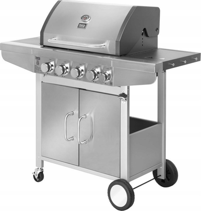 Grill me gaz Teesa 4+1, pllakë gize për steak, inoks, ngjyrë argjendtë