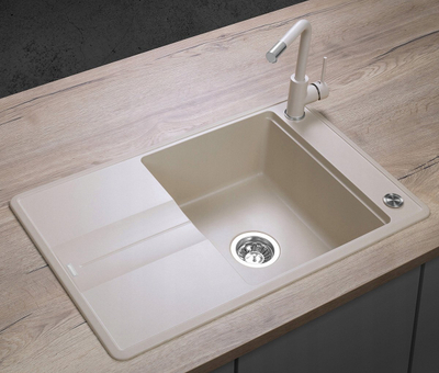 Кујнска мијалник Concept DG10N50be, гранитен, со капалка, беж