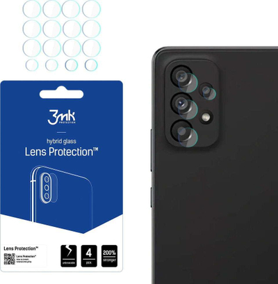 Mbrojtëse xhami për kamerën 3MK Lens Protect për Samsung Galaxy A53 5G, set me 4 copë, transparente