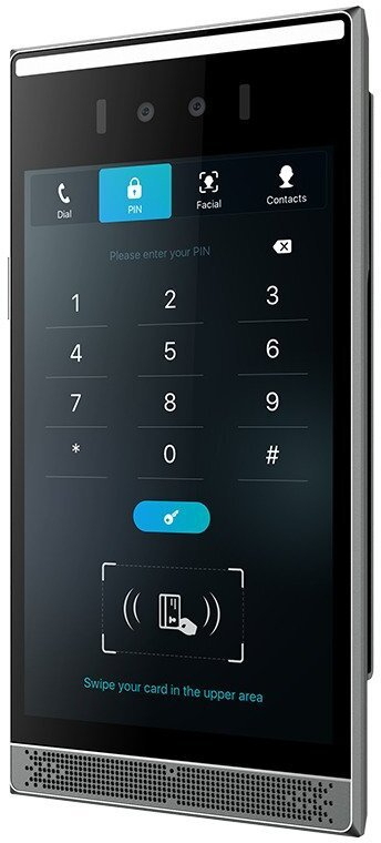 Terminal kontrolli hyrje Fanvil I68, SIP audio dhe video, ekran me prekje, i zi