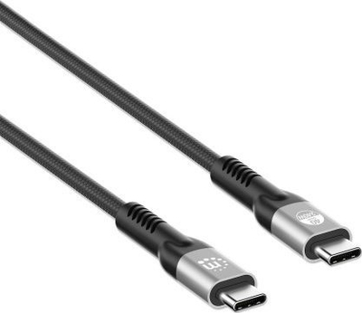 Kabllo Manhattan USB-C në USB-C, 240W, 40 Gbps, 1 m, e zezë