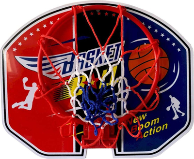 Set basketbolli për mur Smily Play, mini tabelë me unazë 21 cm, top me gjilpërë, shumëngjyrësh