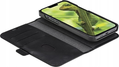 Këllëf telefoni Dbramante1928 Lynge për iPhone 14 Pro Max, lëkurë, portofol, i zi