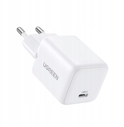 Ѕиден полнач Ugreen X513 GaN, 30W, USB C со кабел 1m, бел