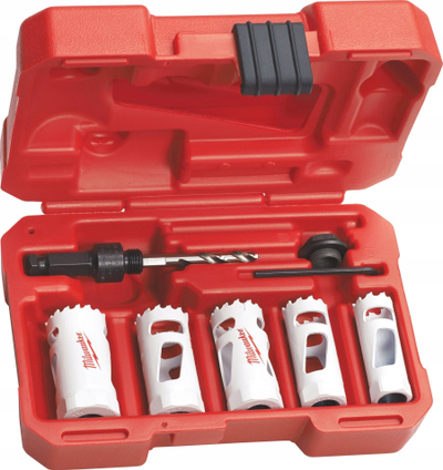 Set shpuesesh rrethore Milwaukee Hole Dozer, 7 copë, për metal dhe plastikë, në kuti të kuqe