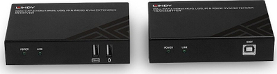 Zgjatues KVM Lindy 100m Cat.6, HDMI 4K 60Hz, USB RS232, i zi
