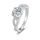 Unazë argjendi Beneto AGG204, kristale, madhësia 54 mm, argjendtë