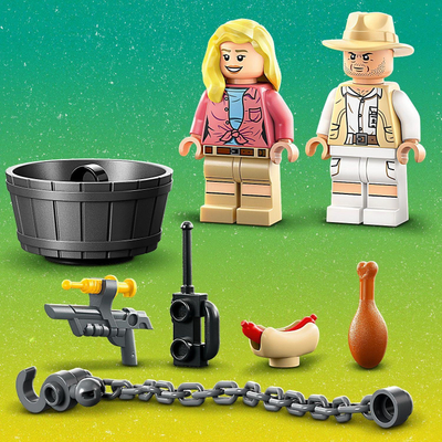 Set lodër LEGO Jurassic Park 76957 Velociraptor Escape, për ndërtim për kalamaj 4+, me figura