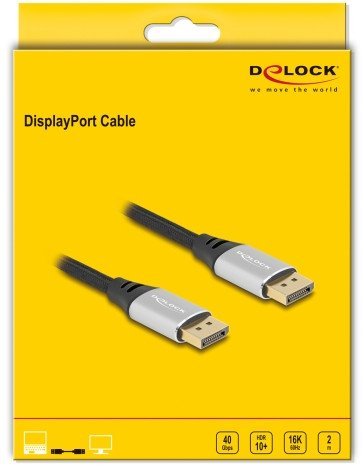 Kabllo DisplayPort Delock 80634, 2m, 16K 60Hz, i zi
