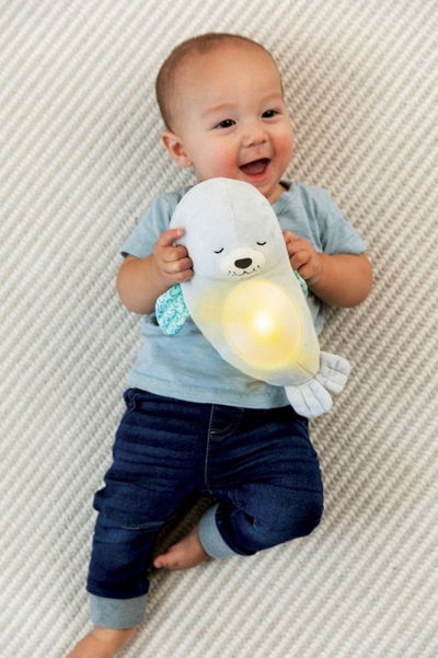 Dritë nate për bebe Infantino Seal 3 në 1, me melodi, e bardhë