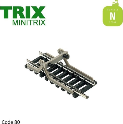 Pjesë shine Minitrix T14991, fund‑shinë N scale, 50 mm, ngjyrë gri