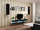 Komodë TV Cama Meble Vigo New, 140x40x30 cm, e bardhë me shkëlqim e zezë