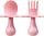 Set për fëmijë Grabease Intuitive First Cutlery, lugë + pirun, rozë