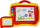 Табла за цртање LeanToys Funny Drawing Board 2 во 1, магнетна, сет со печати, црвена и жолта