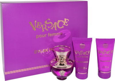 Set parfum Versace Dylan Purple për goca, EDP 50ml, locion trupi 50ml, xhel dushi 50ml