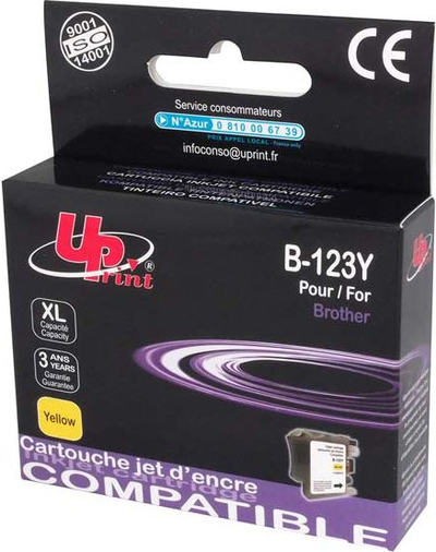 Kartrixh boje UPrint B-123Y LC-123Y, për Brother, e verdhë