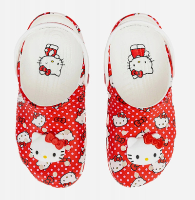 Shapka Crocs Classic Hello Kitty Red Clog K Jr, për fëmijë, e kuqe