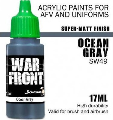 Bojë akrilike Scale75 WarFront Ocean Gray, 17 ml, super e mat, gri oqeani