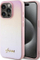 Maskë telefoni Guess Saffiano Iridescent Script për iPhone 15 Pro, TPU PC, rozë