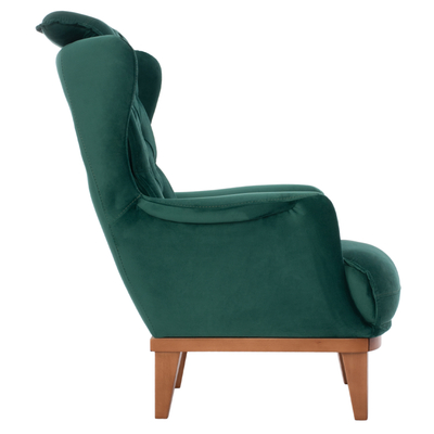 Fotelje bergere Bennington, kadife, 75x100x100 cm, jeshile Cypress