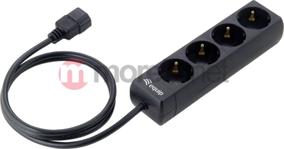 Zgjatues elektrik Equip, 4 priza, kabllo me tel, i zi