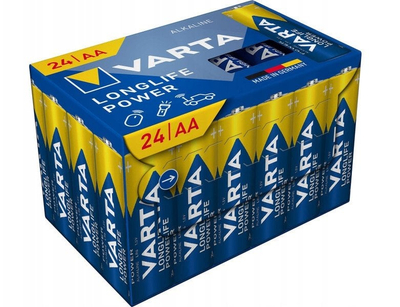 Bateri alkaline Varta Longlife Power AA, 1.5V, pako me 24 copë