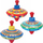 Top rrotullues prej metali Spinning Tin Top, 14 cm, me zë, shumëngjyrësh