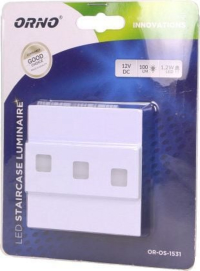Llambë e shkallëve Orno Lepus LED, 1.2 W, e bardhë