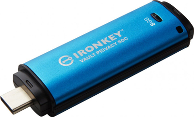 USB Pendrive Kingston Stick IronKey VP50C, 8GB, USB-C, e kaltër