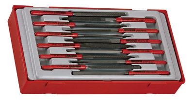 Limë gjilpërore Teng Tools TTNF12-12, 160mm, skaj i rrumbullakët, e kuqe