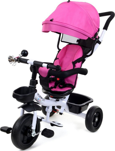 Tricikël për kalamaj Funfit KIDS TWIST 2677, sedilje 360°, rrota EVA, gri