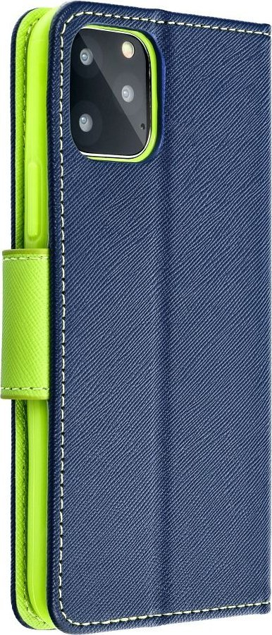 Këllëf libri Fancy për Samsung Galaxy A34, me xhepa kartash, mbyllje me magnet, blu navy edhe jeshile