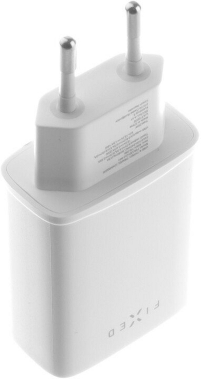 Karikues FIXED USB-C, PD, 30W, USB-C + USB-A,  i bardhë