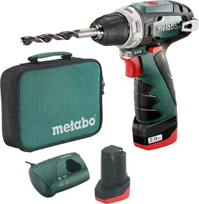 Stërvitëse me bateri Metabo PowerMaxx BS, 1400 RPM, 0.95 kg, e zezë jeshile e kuqe