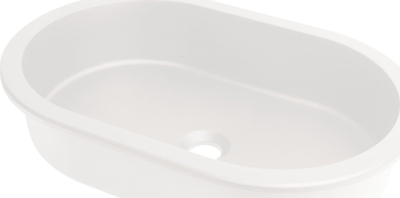 Lavaman banjo Deante Granite Cqs AU6U, oval, montim i nënbanakut dhe i futur, alabaster