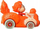 Makine lodër Hot Wheels RacerVerse Turning Red, die-cast, për kalamaj 3+, portokalli