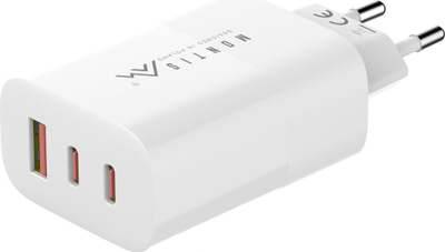 Karikues Montis MT124, USB-A + 2x USB-C, 65W GaN, i bardhë
