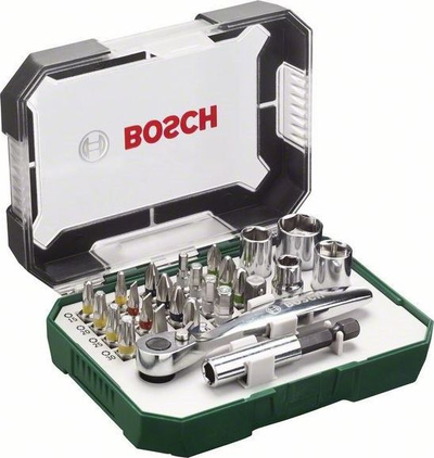 Set veglash Bosch 2607017322, 26 copë, me racë këtuese, jeshil
