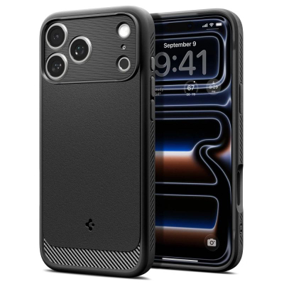 Kapotë telefoni Spigen Rugged Armor MagSafe, iPhone 17 Pro Max, TPU, e zezë