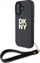 Mbulesë telefoni DKNY Wrist Strap Stock Logo, për iPhone 16 6.1", me rrip dore, e zezë