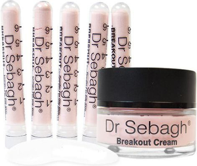 Set kujdesi për fytyrë Dr Sebagh Breakout Cream + Breakout Powder, 50ml, 5x1.95g