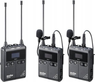 Sistem mikrofoni wireless Godox WMicS1, 2 lavalier, UHF, i zi