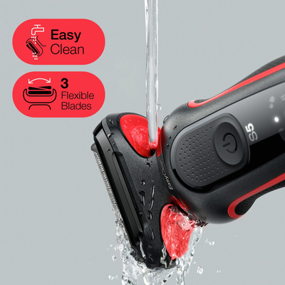 Rrojë elektrike Braun Series 5 51-R1200S, 3 tehe fleksibile, rezistente ndaj ujit, blu