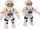 Set lodrash hapësinore Leantoys Space Rocket, raketë dhe makina, me astronautë, bardh e blu
