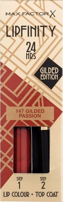 Buzëkuq Max Factor Lipfinity 24H Golden Edition 147 Golden Passion, që rri në buzë 24 orë, 4.2g, koral